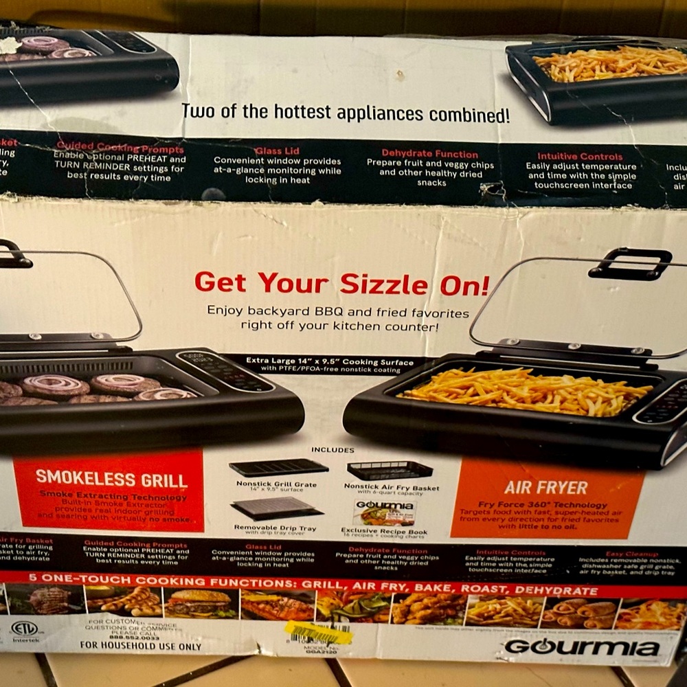 Gourmia smokeless grill and wait fryer